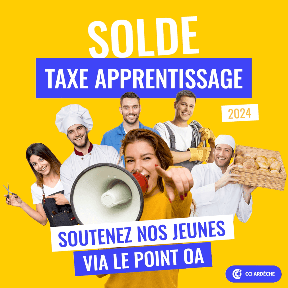 Visuel taxe apprentissage CCI Ardèche